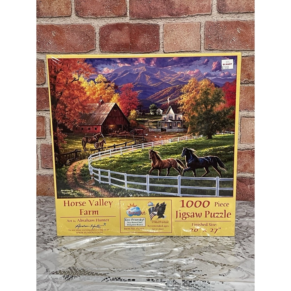 Sunsout Horse Valley Farm 1000-Piece Jigsaw Puzzle Art By Abraham Hunter